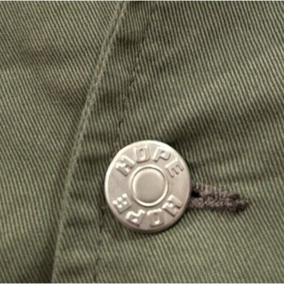 HOPE Banda Jacket Utility Field Button Front Cotton Twill Green Womens XS - Picture 3 of 6